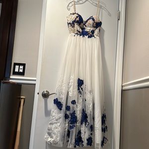 Royal Blue & white Coutoure dress